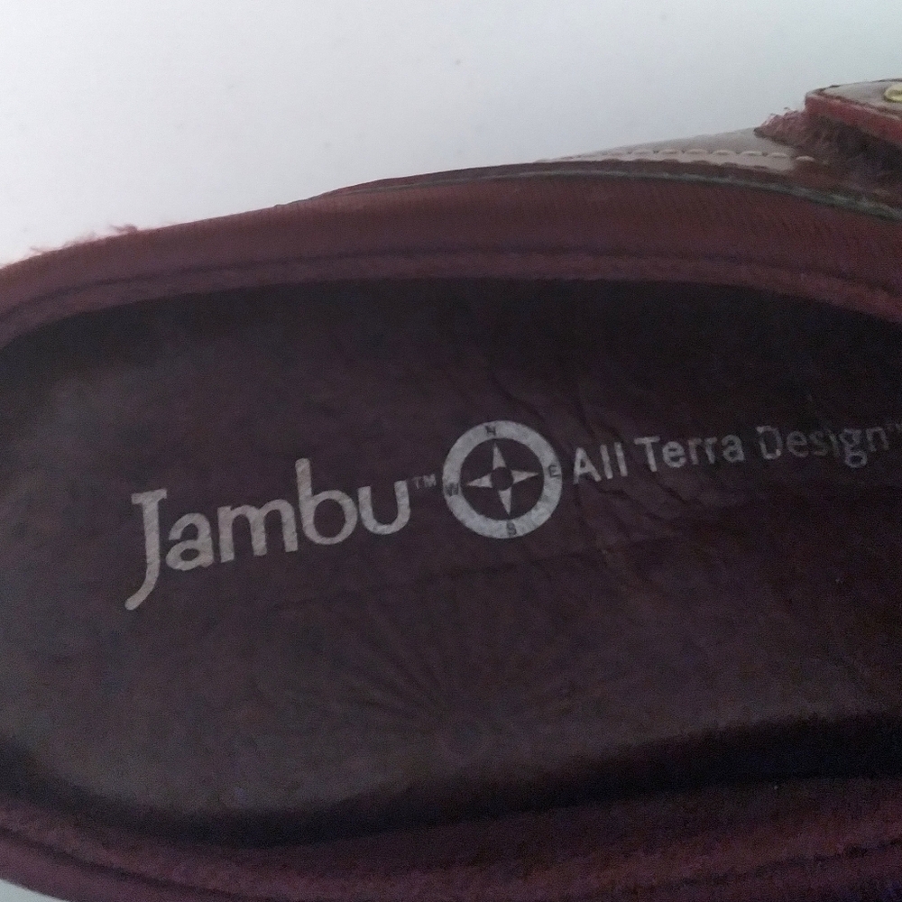 Jambu Burgundy Waterfall All Terra Design Leather‎ Mary Jane Granola Girl Flats - Picture 2 of 11